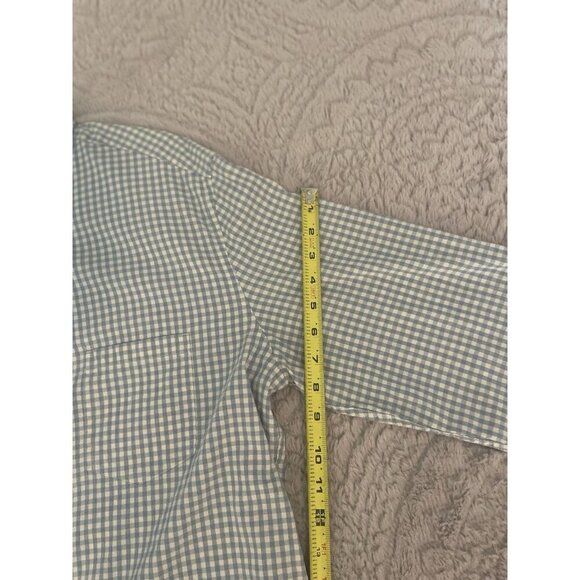 J Crew Men’s Flex Washed Classic Blue/white Checkered long sleeve button up XL - Picture 7 of 8